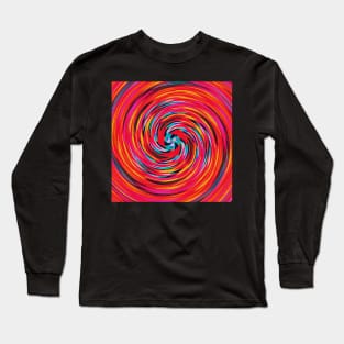 Swirl of Colorful Retro ZigZag Pattern Long Sleeve T-Shirt